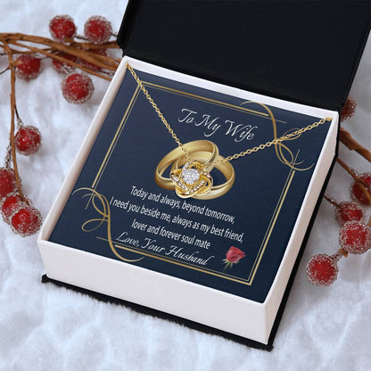To My Wife Gift Necklace Message Card Necklace For Wife Gift Necklace To Wife From Husband Wife Anniversary Gift Wife Birthday Gift Ne Love Knot Necklace