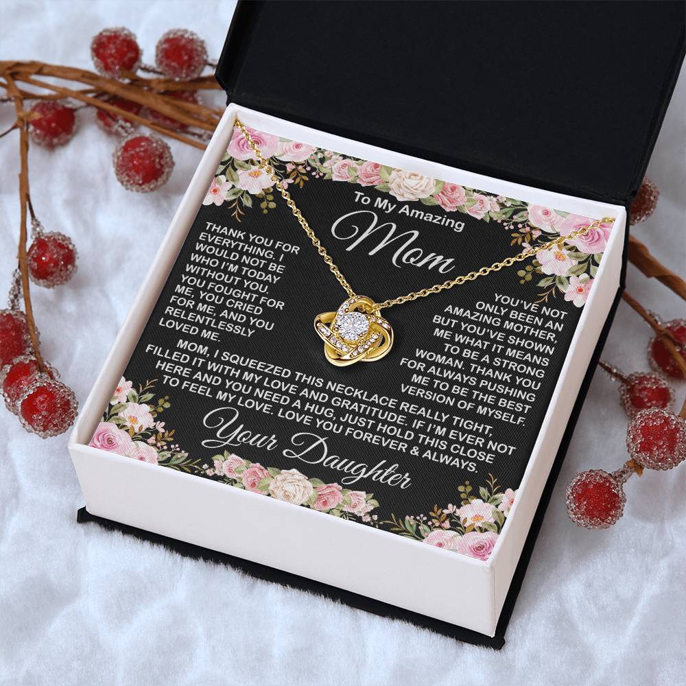 Gift For Amazing Mom Gift For Mom From Daughter Love Knot Necklace