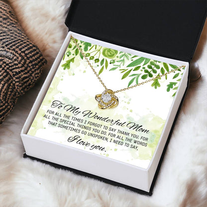 Gift For Mom Birthday Mothers Day Gift Idea From Daughter Mom Wedding Gift From Bride Mother Of The Groom Gift Mothers Day Necklaces Love Knot Necklace