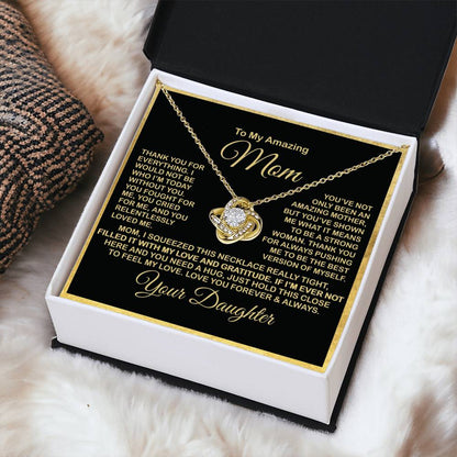 Gift For Amazing Mom Gift For Mom From Daughter 1 Love Knot Necklace