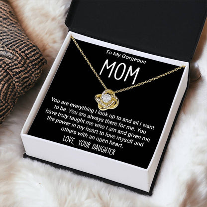 Gift For Mom From Daugter - Love Knot Necklace Love Knot Necklace