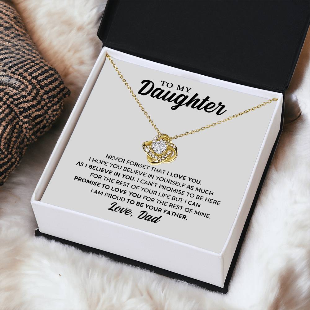 Daughter - Proud To Be Your Father - Necklace Love Knot Necklace