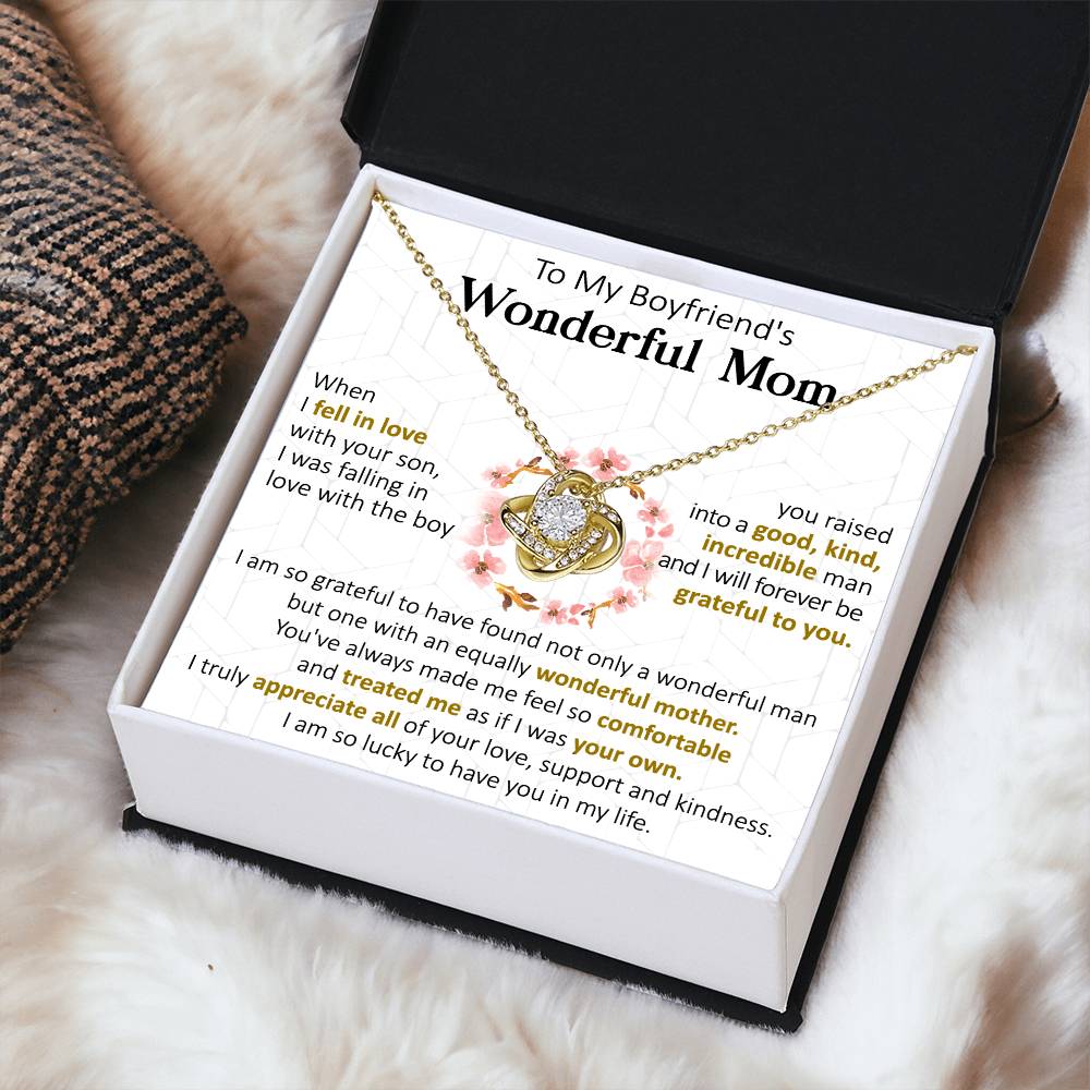 Gift For Boyfriend's Mom Forever Equally Wonderful Mother Love Knot Necklace Love Knot Necklace