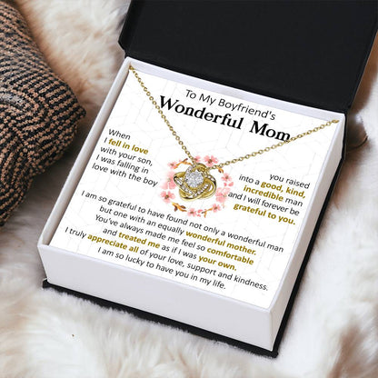 Gift For Boyfriend's Mom Forever Equally Wonderful Mother Love Knot Necklace Love Knot Necklace