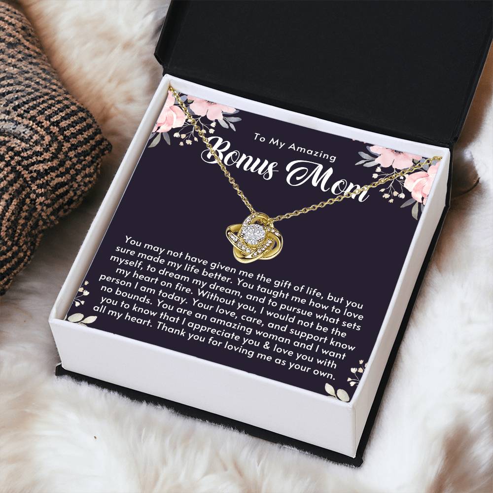 Amazing Bonus Mom Gift Mothers Day Gift For Step Mom Stepmom Birthday Gift Jewelry Gift For Bonus Mom From Stepsonstepdaughter Love Knot Necklace