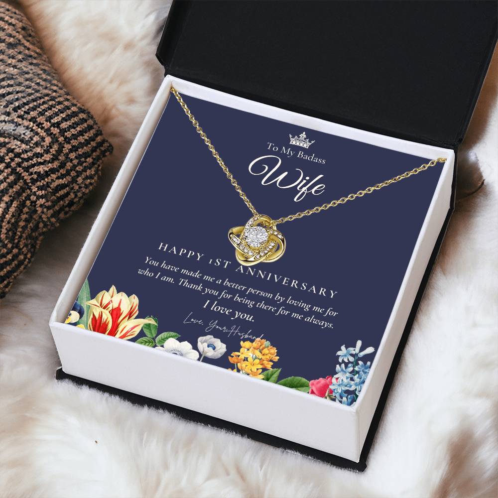 1 Year Anniversary Gift For Wife 1 Year Anniversary Gifts 1 Year Wedding Anniversary Gift Ideas 1St Wedding Anniversary Gift F(9) Love Knot Necklace