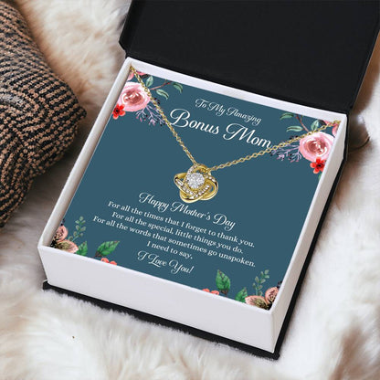Bonus Mom Necklace Mothers Day Gift Daughter To Mom Gift Bonus Mom Step Mom Gift Present For Stepmom On Mothers Day Stepmom Necklace 1 Love Knot Necklace