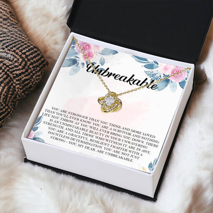 Encouragement Gift Strength Gift Warrior Gift Survivor Gift J Love Knot Necklace