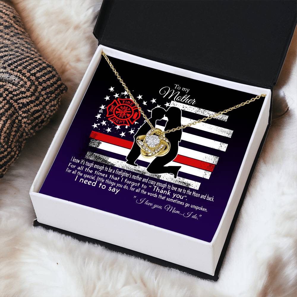 Gift For Firefighter's Mom - Love Knot Necklace Love Knot Necklace