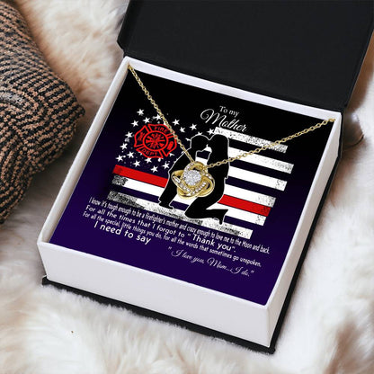 Gift For Firefighter's Mom - Love Knot Necklace Love Knot Necklace