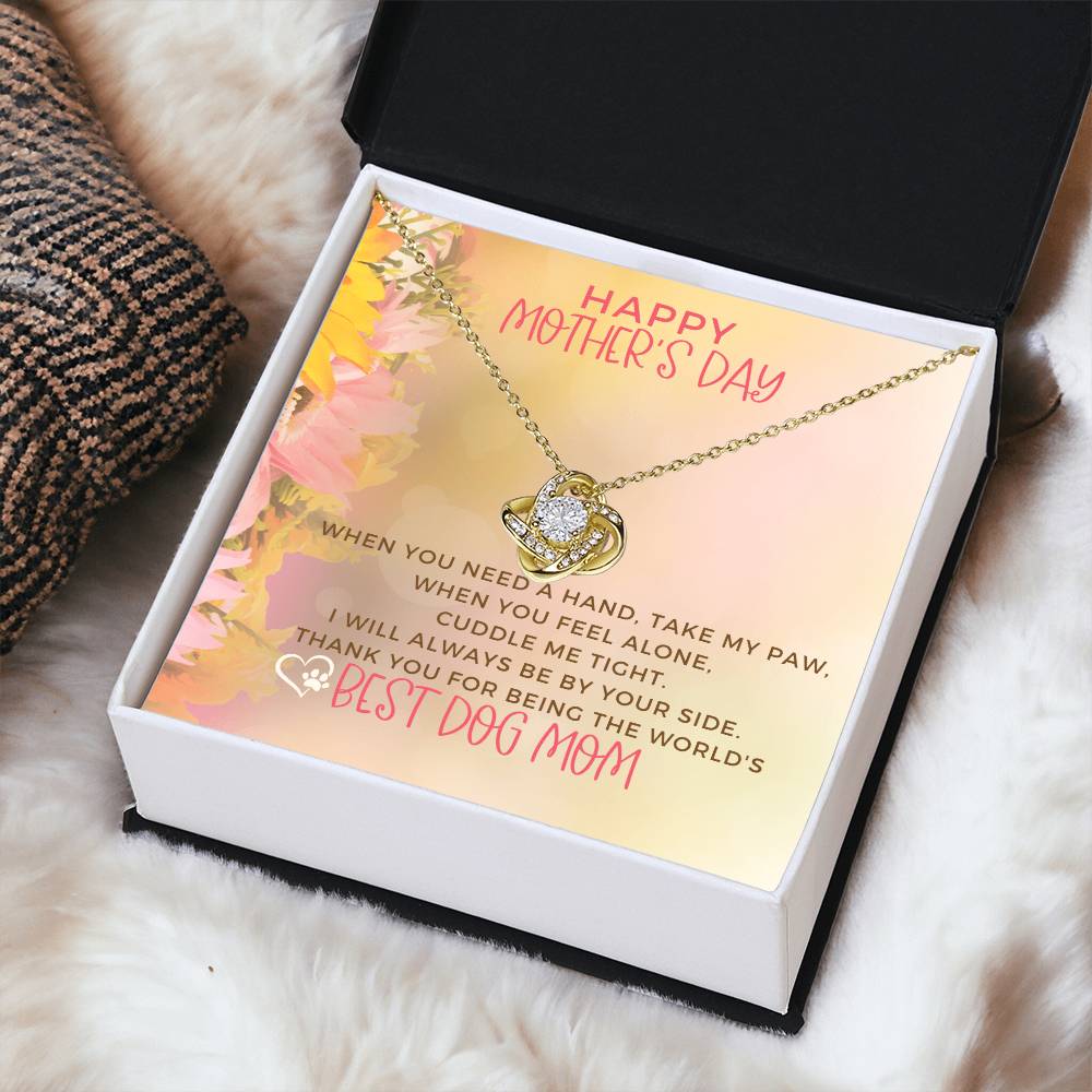 Best Dog Mom Ever Love Knot Necklace Mothers Day Dog Mom Jewelry Dog Mom Gifts Pet Lover Gift Love Knot Necklace