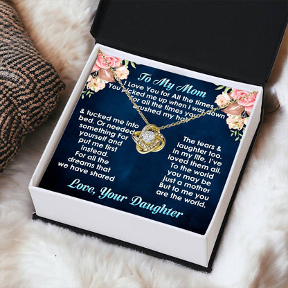 Best Necklace Gift For Mom From Daughter Love Knot Necklace
