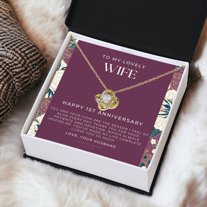 1 Year Anniversary Gift For Wife  1 Year Anniversary Gifts  1 Year Wedding Anniversary Gift Ideas  1St Wedding Anniversary Gift F(11) Love Knot Necklace