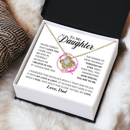 Daughter - Never Forget That I Love You - Necklace Love Knot Necklace