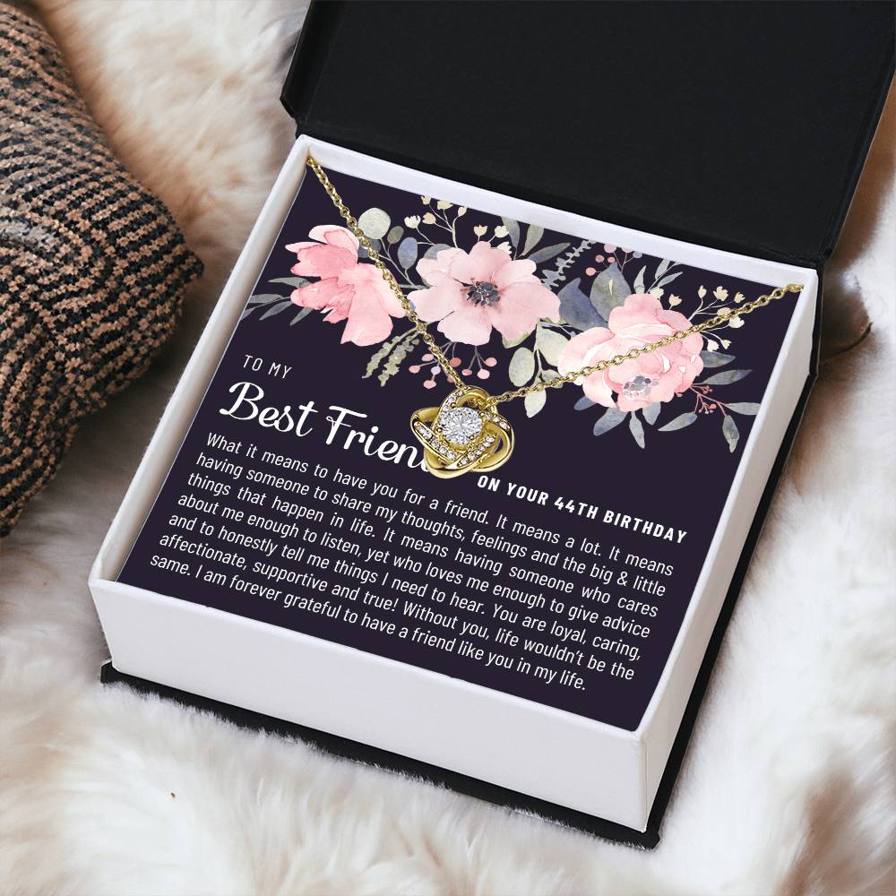 Gift For Best Friend 44Th Birthday 44Th Birthday Gift For Her Meaningful Best Friend 44Th Birthday Necklace Unique Gifts 44Th Bi Love Knot Necklace