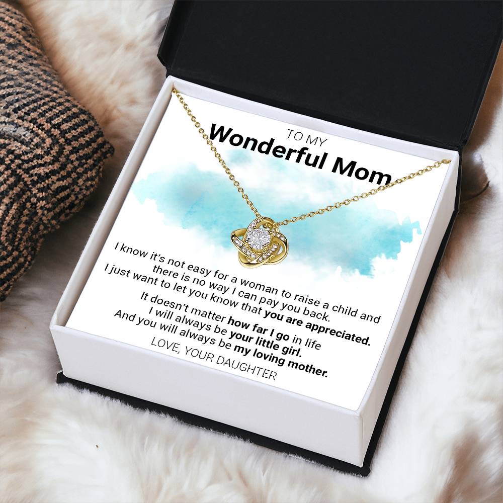 Gift For Mom - My Loving Mother - Love Knot Love Knot Necklace