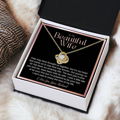 Wife Gift On Wedding Day Bride Gift From Groom On Wedding Day Fate May Have Brought Us Together Wife Wedding Necklace Gift From Husband Love Knot Necklace
