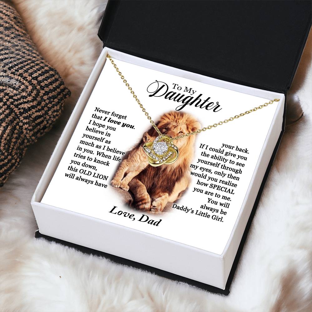 Daughter - Daddy's Little Girl - Love Knot Necklace