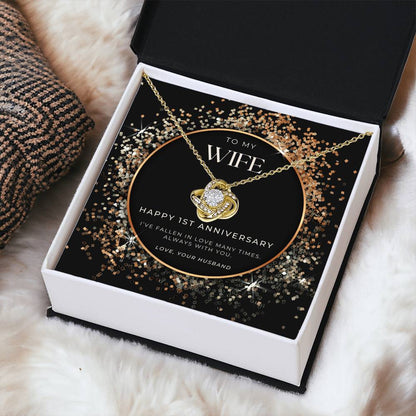 1 Year Anniversary Gift For Wife  1 Year Anniversary Gifts  1 Year Wedding Anniversary Gift Ideas  1St Wedding Anniversary Gift F(4) Love Knot Necklace