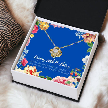 20Th Birthday Gifts For Women  Necklace For Her  2 Decade Jewelry  20 Years Old  20Th Birthday Gift Necklace  Jewelry Gift F Love Knot Necklace
