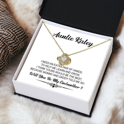 Customize Will You Be My Godmother Necklace For Godmother Godmother Proposal Gift Godmother Love Knot Necklace
