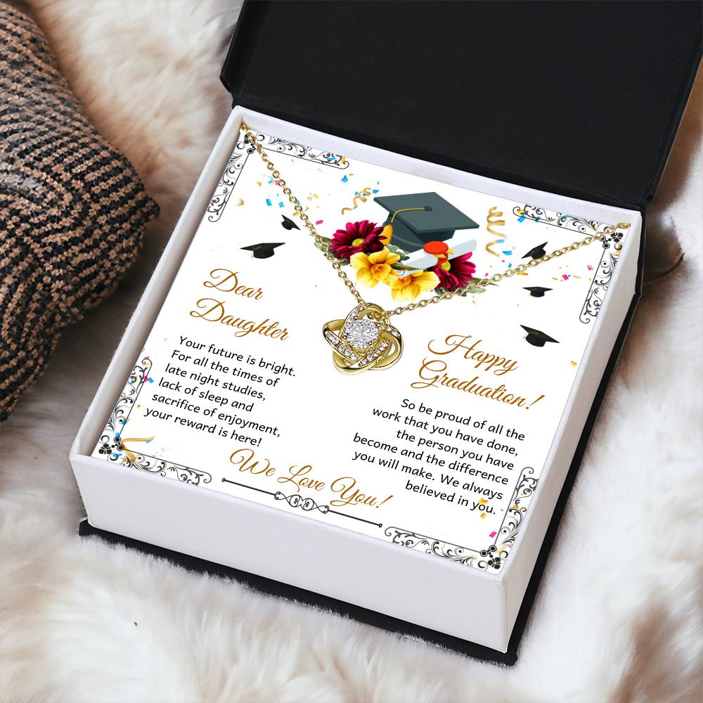 Dear Daughter - Happy Grad Love Knot Necklace