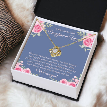 Daughter In Law Gift Beautiful Daughter In Law Necklace Gift Daughter In Law Birthday Gift Gift From Mom In Law To Daughter In Law Love Knot Necklace