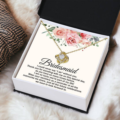 Bridesmaid Necklace Bridesmaid Thank You Gift Wedding Gift For Brid Love Knot Necklace