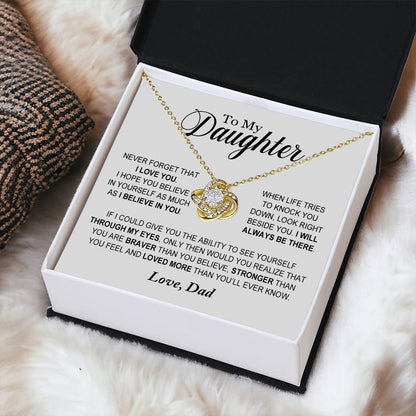 Daughter - Loved More Than You'll Ever Know - Ne Love Knot Necklace