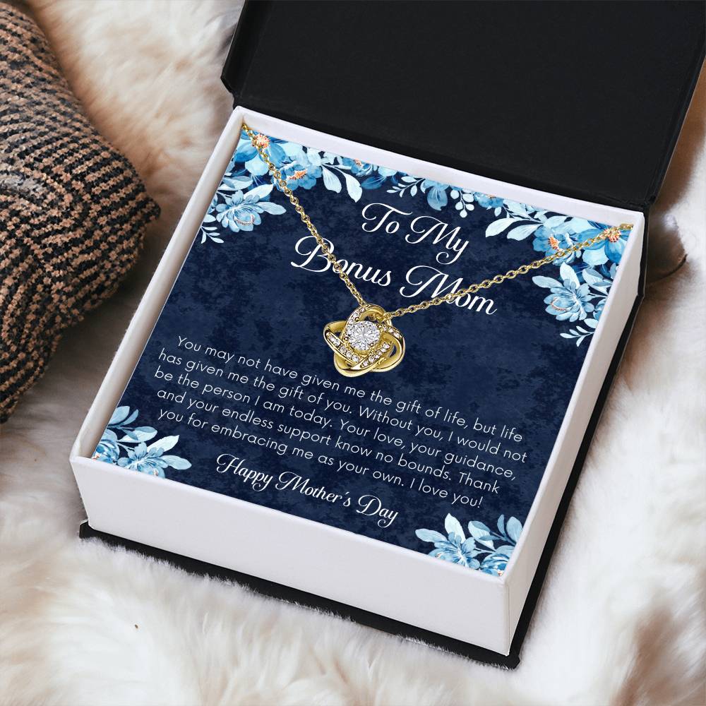 Bonus Mom Necklace Mothers Day Gift Daughterson To Mom Gift Unique Bonus Mom Gift Step Mom Gift Stepmom Gift On Mothers Day Love Knot Necklace