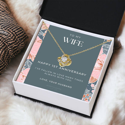 1 Year Anniversary Gift For Wife  1 Year Anniversary Gifts  1 Year Wedding Anniversary Gift Ideas  1St Wedding Anniversary Gift F(9) Love Knot Necklace