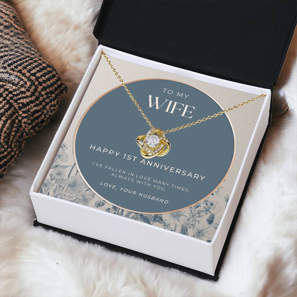 1 Year Anniversary Gift For Wife  1 Year Anniversary Gifts  1 Year Wedding Anniversary Gift Ideas  1St Wedding Anniversary Gift F(2) Love Knot Necklace