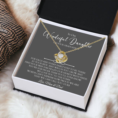 To Our Daughter Graduation Gift Necklace Graduation Gift For Daughter From Mom A Love Knot Necklace