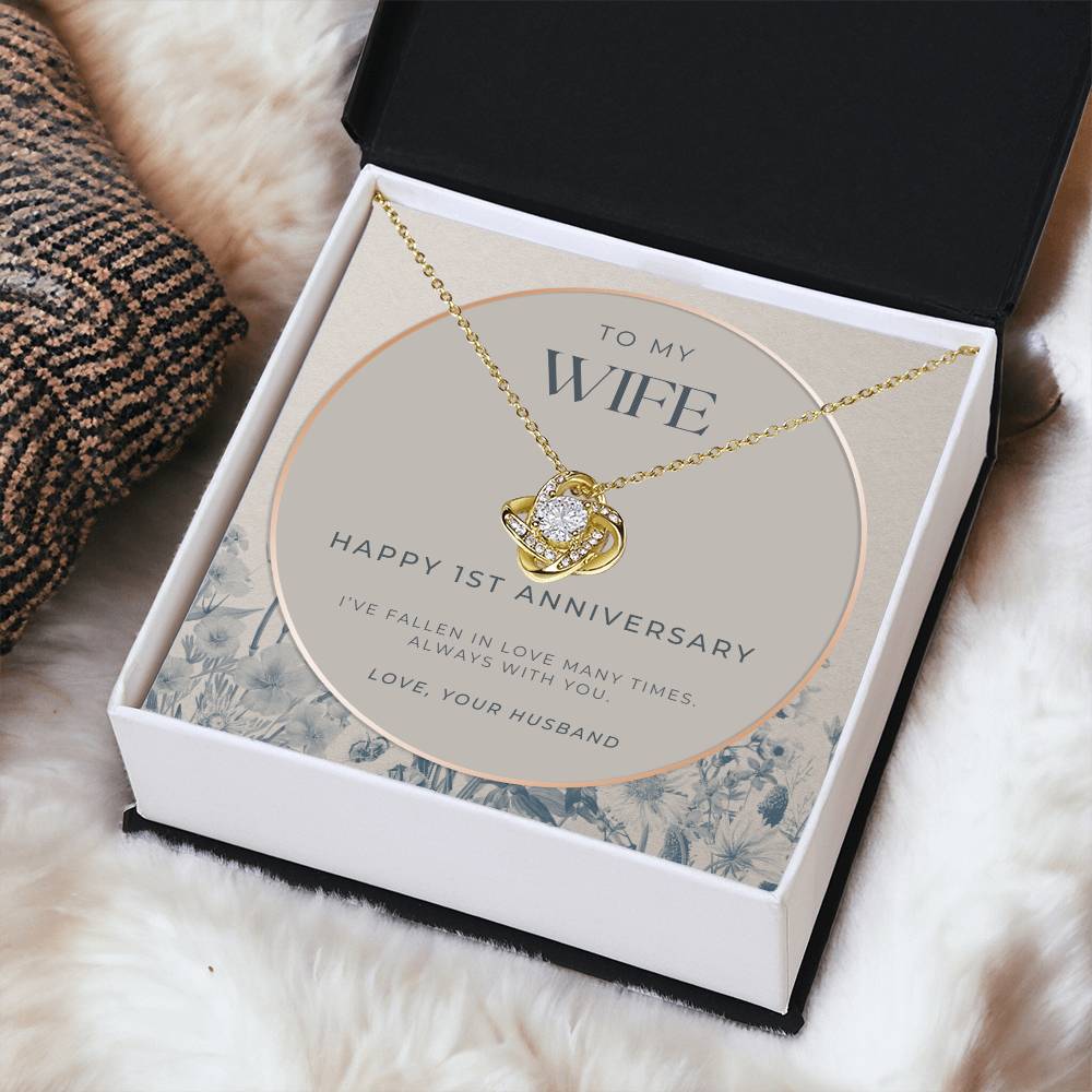 1 Year Anniversary Gift For Wife  1 Year Anniversary Gifts  1 Year Wedding Anniversary Gift Ideas  1St Wedding Anniversary Gift F(3) Love Knot Necklace