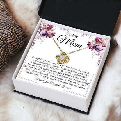 Gift For Mom From Daughter Or Son To My Mom Necklace Mother's Day Gift Mom Birthday Unique Message Card Gift Love Knot Necklace