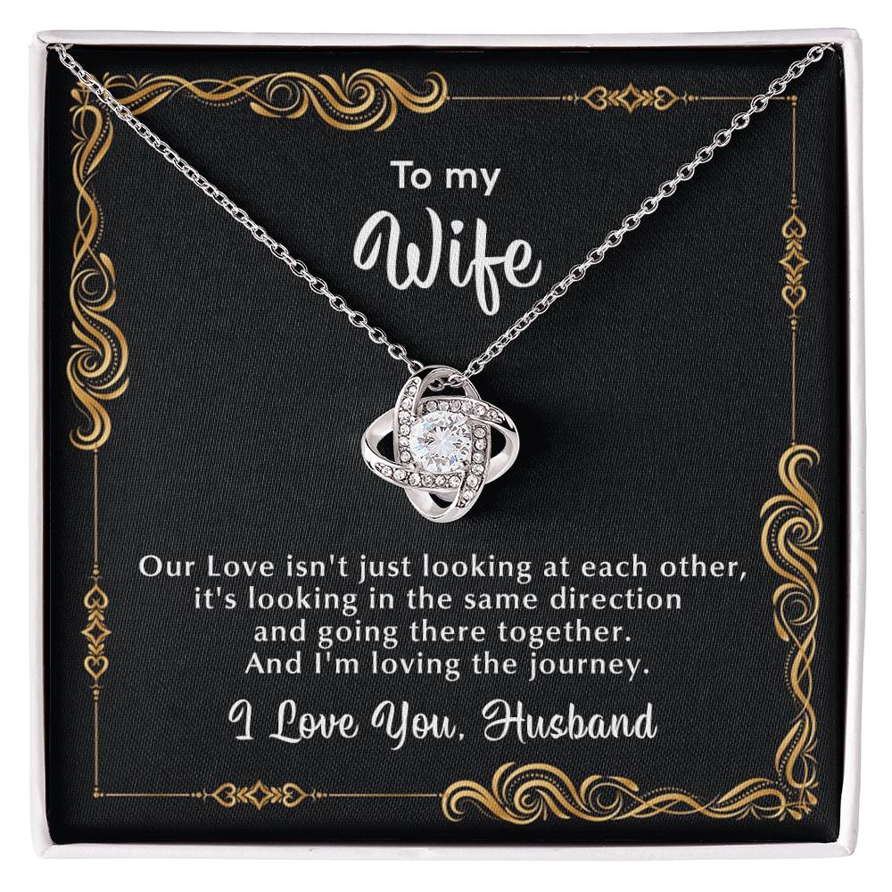 To My Wife Necklace, Gift For Wife From Husband, Love Knot Necklace, 10 Year Anniversary Gifts For Wife, Anniversary Gift For Wife 1 Year - Love Knot Necklace