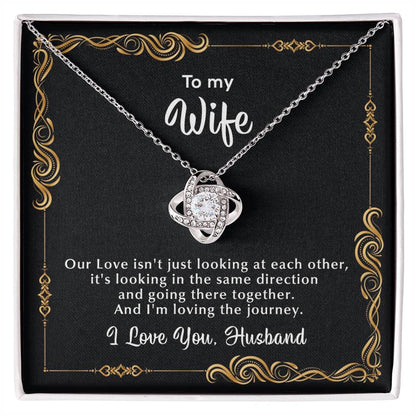 To My Wife Necklace, Gift For Wife From Husband, Love Knot Necklace, 10 Year Anniversary Gifts For Wife, Anniversary Gift For Wife 1 Year - Love Knot Necklace