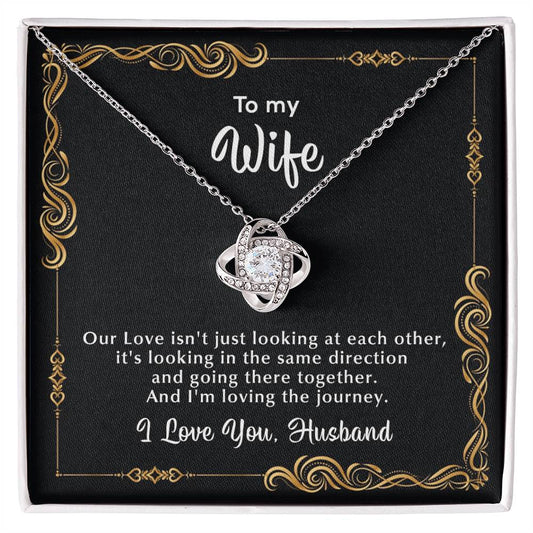 To My Wife Necklace, Gift For Wife From Husband, Love Knot Necklace, 10 Year Anniversary Gifts For Wife, Anniversary Gift For Wife 1 Year - Love Knot Necklace