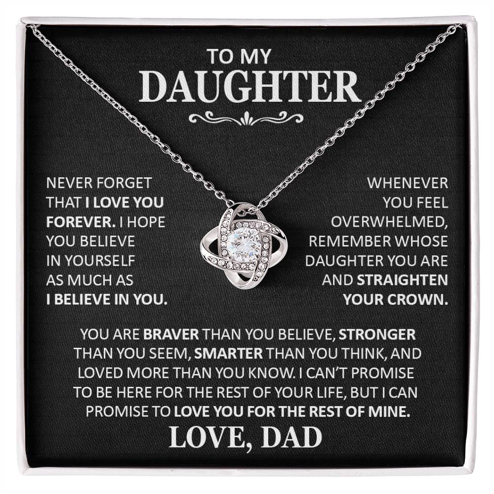 Unique Gift For Daughter From Dad Never Forget That I Love You Necklace Love Knot Necklace