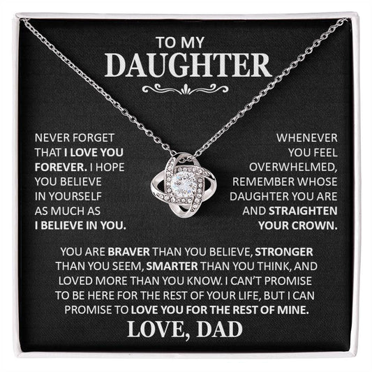Unique Gift For Daughter From Dad Never Forget That I Love You Necklace Love Knot Necklace