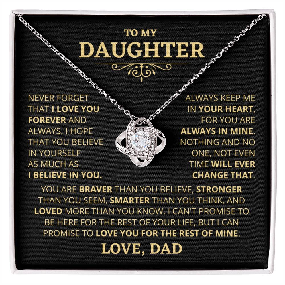 Gift For Daughter From Dad Loved More Than You Know Necklace Love Knot Necklace