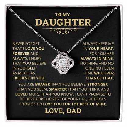 Gift For Daughter From Dad Loved More Than You Know Necklace Love Knot Necklace