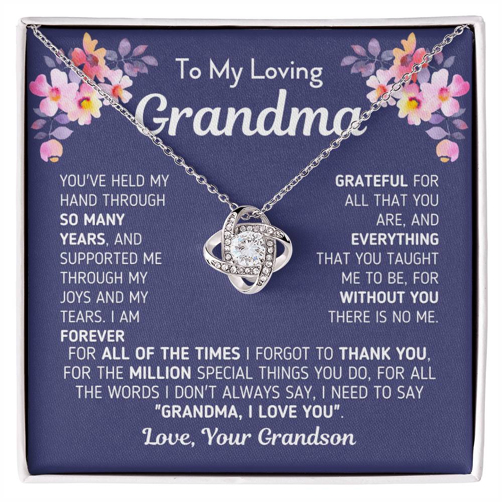 Gift For Grandma From Grandson Without You There Is No Me Knot Necklace Love Knot Necklace