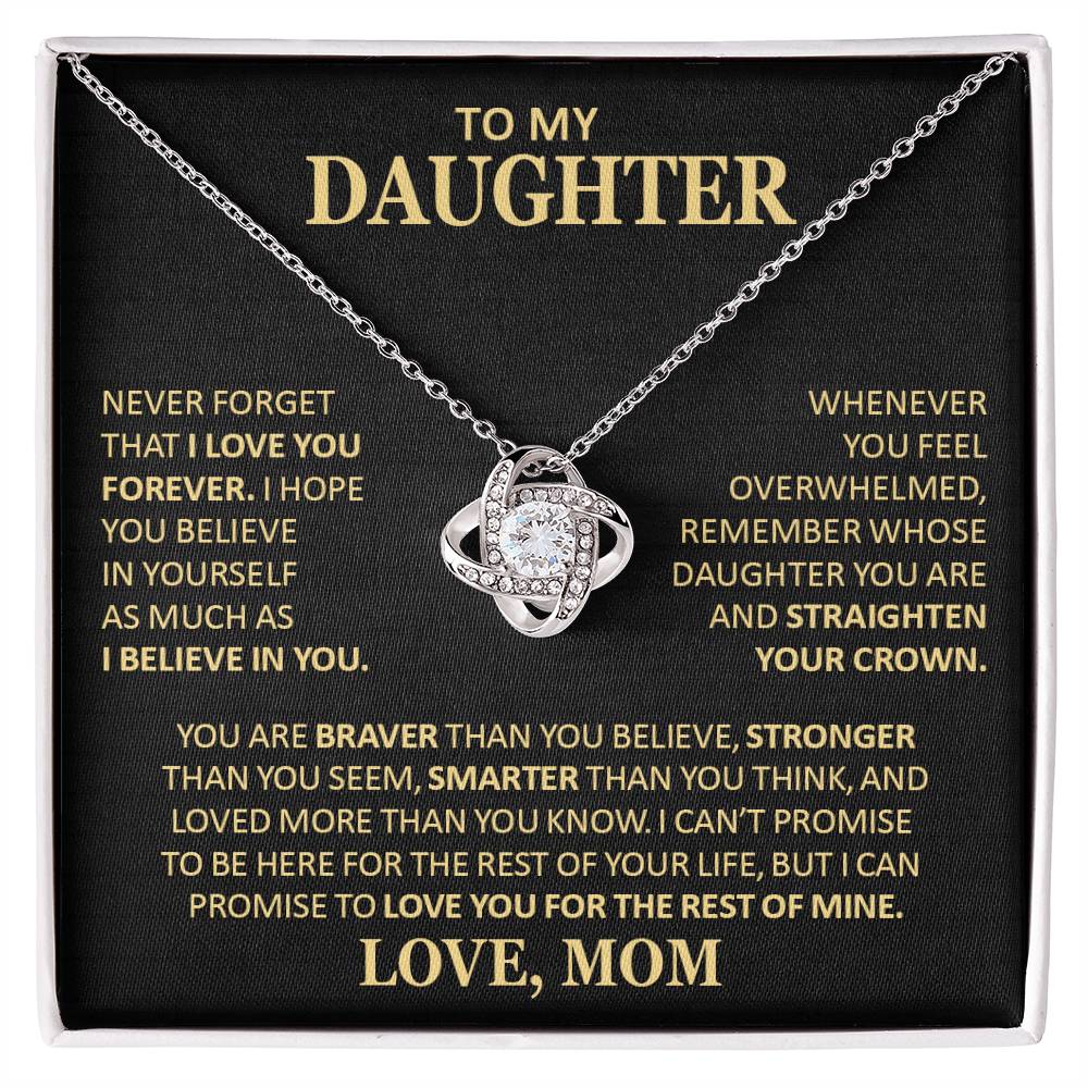 Beautiful Gift For Daughter From Mom Never Forget That I Love You Necklace Love Knot Necklace