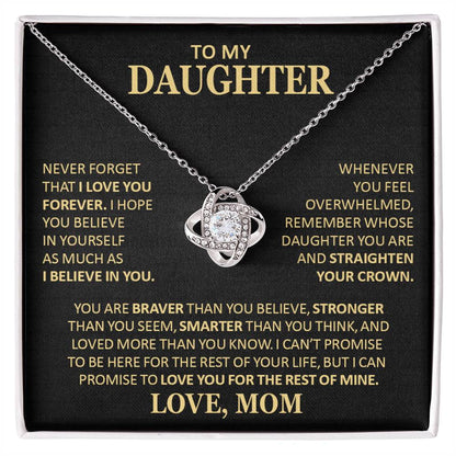 Beautiful Gift For Daughter From Mom Never Forget That I Love You Necklace Love Knot Necklace
