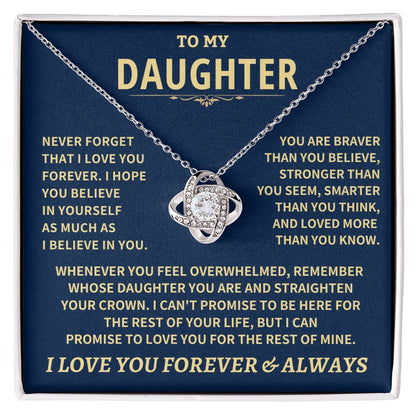 Daughter Gift-Never Forget Love Knot Necklace