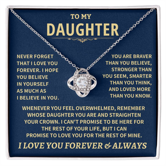 Daughter Gift-Never Forget Love Knot Necklace
