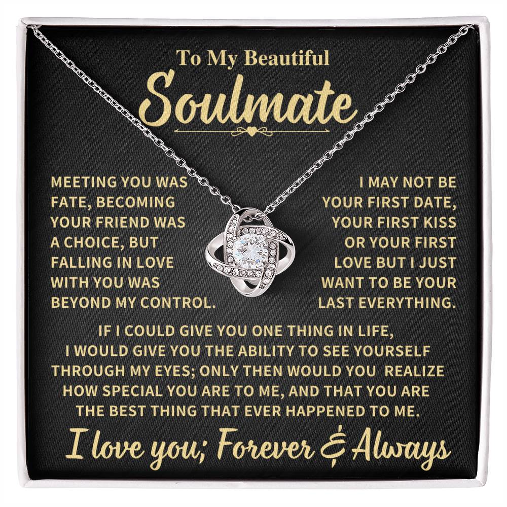 Beautiful Soulmate Gift, Meeting You Was Fate, Knot Necklace Love Knot Necklace