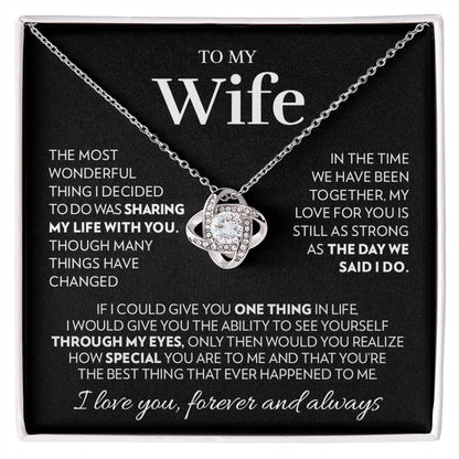 To My Wife - Together - Love Knot Necklace Love Knot Necklace