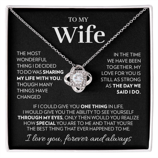 To My Wife - Together - Love Knot Necklace Love Knot Necklace